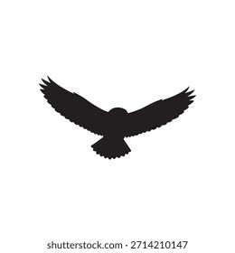 Owl flying silhouette icon vector flat design