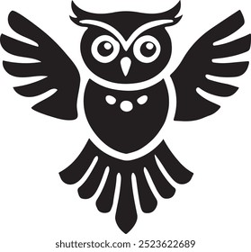 Owl Flying Vector Art Silhouette Owl Illustration Owl Art Hand Drawn Line Art