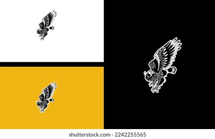 diseño del contorno del vector volador de búho