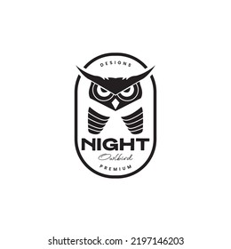 diseño del logotipo vintage de la insignia de enfoque de owl