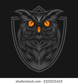 Owl in Frame Vector Art