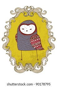 owl frame vector/illustration