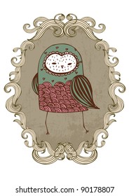 owl frame vector/illustration