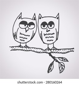 Owl free hand drawn