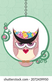 Owl Frida Vectorial art Illustration 