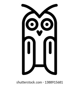 Owl front view icon. Outline owl front view vector icon for web design isolated on white background