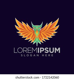 owl full color logo dark background