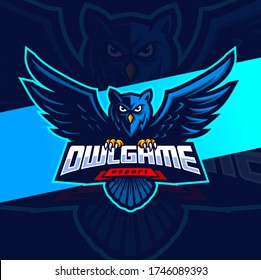 owl game mascot esport logo design
