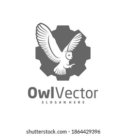 Owl Gear logo vector template, Creative Owl logo design concepts