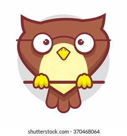 Owl Geeks Character. No transparency and gradients used. 
