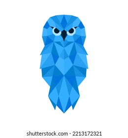 Diseño geométrico de búho. Icono de logotipo de estilo de polos bajos Ilustración del vector
