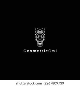 Owl geometric polygonal logo vector icon design template