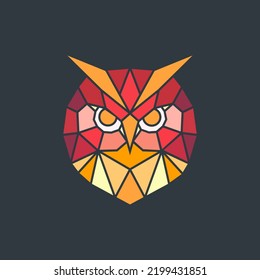 owl geometric shape logo colorful polygonal Concept illustration vector Design template