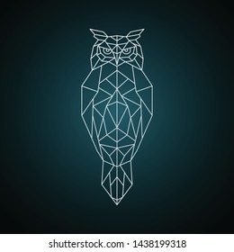 Owl in geometric style. Wild bird Vector illustration.