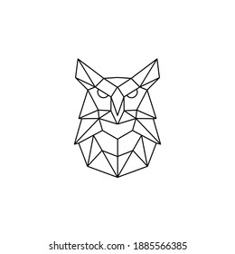 owl geometric vector illustration. animal icon line style design. animal wall art