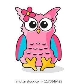 owl girl with flower