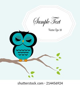 owl girl sat on a tree branch