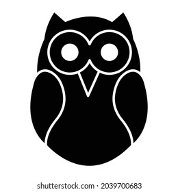 Owl Glyph Style vector icon which can easily modify or edit 