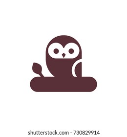 Owl Glyphs icon. Cartoon style, flat vector illustration for design.