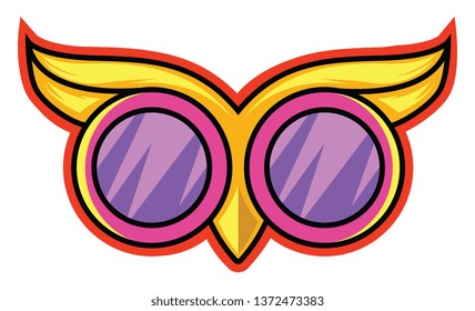 Vector de ilustración de gafas de búho sobre fondo blanco 