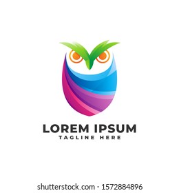 Owl Gradient Abstract Logo Vector Icon Illustration
