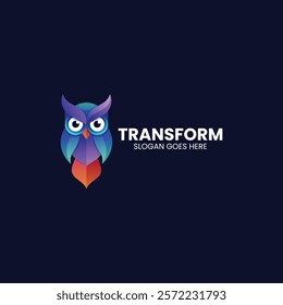 Owl Gradient Colorful Logo Template