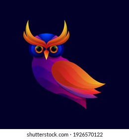 Owl Gradient Colorful vector illustration