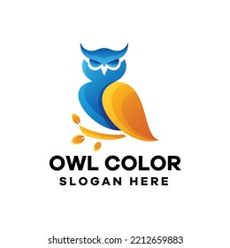 Owl Gradient Logo Animal Illustration
