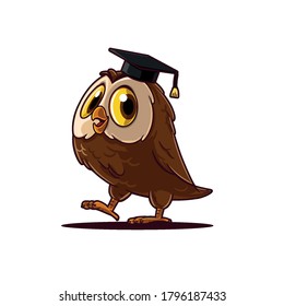 owl with graduation cap for school study