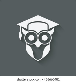 owl in graduation cap. wisdom symbol. vector illustration - eps 10