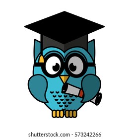 Owl Bird Cute Hat Graduation Icon Stock Vector (Royalty Free) 462069868 ...