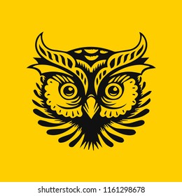 Owl Graphic design for tattoo ink or wall decor sticker