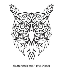 diseño gráfico búho ilustración vectorial, icono, dibujo de tatuajes artísticos, dibujo a mano, uso en impresión