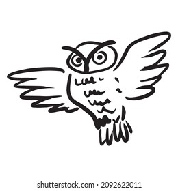 owl graphic design vector illustration, art tattoo sketch, hand draw, use in print