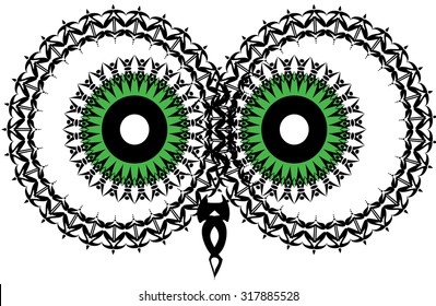 Owl Green Eyes