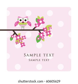 Owl - Greeting card with copy space
