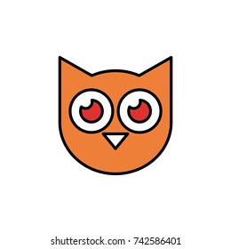 Owl Halloween Icon Design Vector Illustration in Modern Design