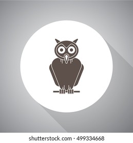 Owl Halloween illustration, Vector icon