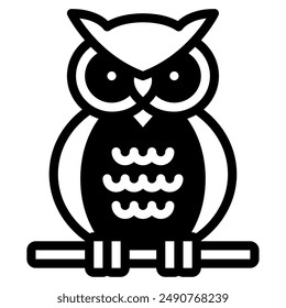 Owl halloween object icon illustration