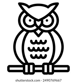 Owl halloween object icon illustration