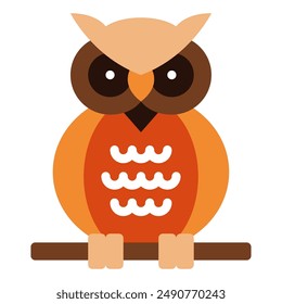 Owl halloween object icon illustration