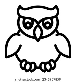 Owl, halloween, spooky bird, dark mascot line icon, halloween concept, night bird vector sign on white background, outline style icon mobile concept web design. Vector graphics.