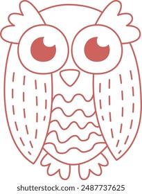 Eule handgezeichnete Doodle-Vektorillustration