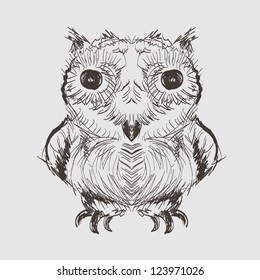 Owl Hand Drawn Sketch