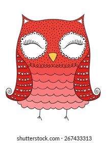 Owl hand drawn vector. Animal pattern design.