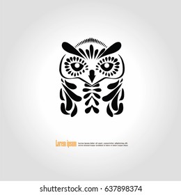 Owl hand draw.Vector Illustration.