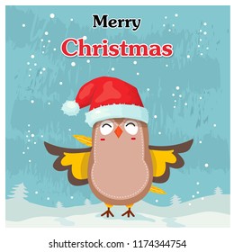 owl, happy new year, christmas illustration