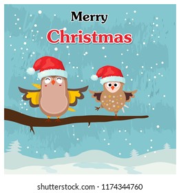 owl, happy new year, christmas illustration