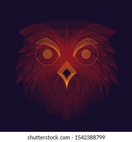 owl head abstract design with dark background