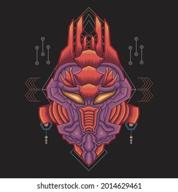 Owl head art illustration sacred geometry, can be used for t-shirt designs, tattoos, wallpapers, art prints, and more